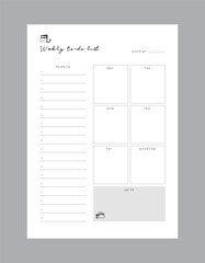 Weekly Planner.  Cute style with Sean and Sea partners. Plan your day make dream happen.