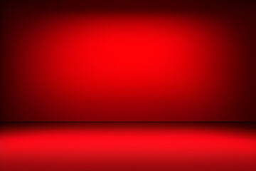 Obraz premium Abstract Red studio background for product presentation empty room with shadows. 3D-room with copy space