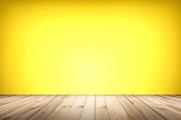 Naklejka na ściany i meble Abstract Yellow studio background for product presentation empty room with shadows. 3D-room with copy space
