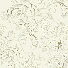Fototapeta na wymiar Floral seamless wallpaper
