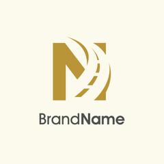 Simple Elegant Initial N Road Way Logo