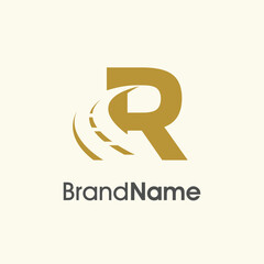 Simple Elegant Initial R Road Way Logo