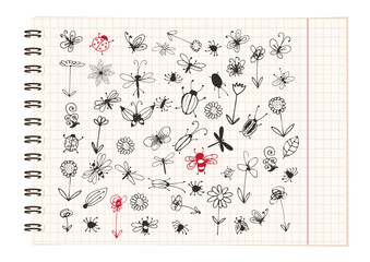 Insect sketch collection for your design