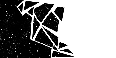 Abstract background with black and white broken shapes. Modern dark abstract vector texture.