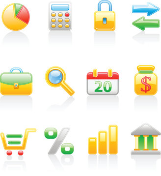 Finance icon set. Isolated on a white background.