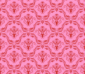 Obraz premium Damask seamless vector pattern. For easy making seamless pattern just drag all group into swatches bar, and use it for filling any contours.