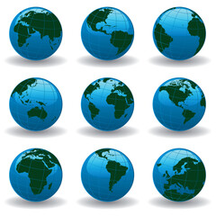 vector set of world globe
