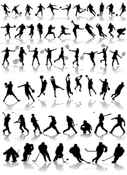 vector set of sport silhouettes