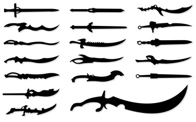 vector set of ancient swords