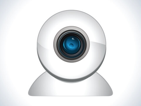 glossy web cam icon vector illustration