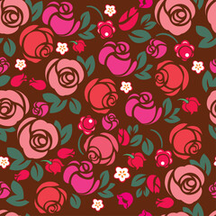 Colorful seamless pattern - abstract flowers