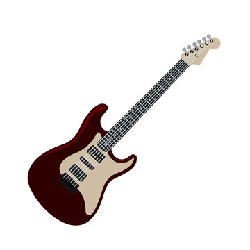 Realistic Illustration Electric Guitar - Vector