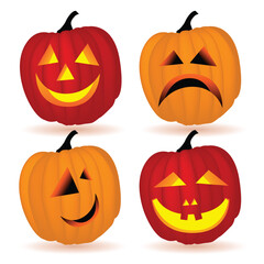 vector illustration of halloween pumpkins