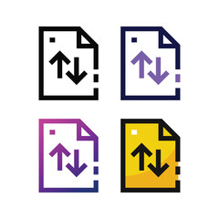 Transfer file icon design in four variation color