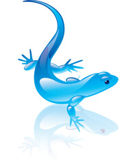 Fototapeta premium Vector illustration of reptile symbol. Blue design.