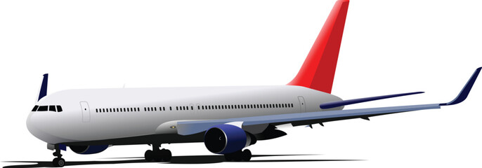 Airplane on the airfield. Vector illustration