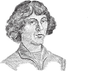 Vector image of Nicolaus Copernicus. Copernicus was a Renaissance Astronomer.