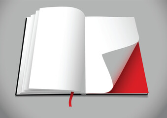 Opened book with blank pages. Vector illustration can be scale to any size and easy to edit.