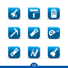 Set of nine diy web icons from series