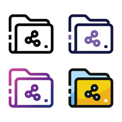 Share folder icon design in four variation color