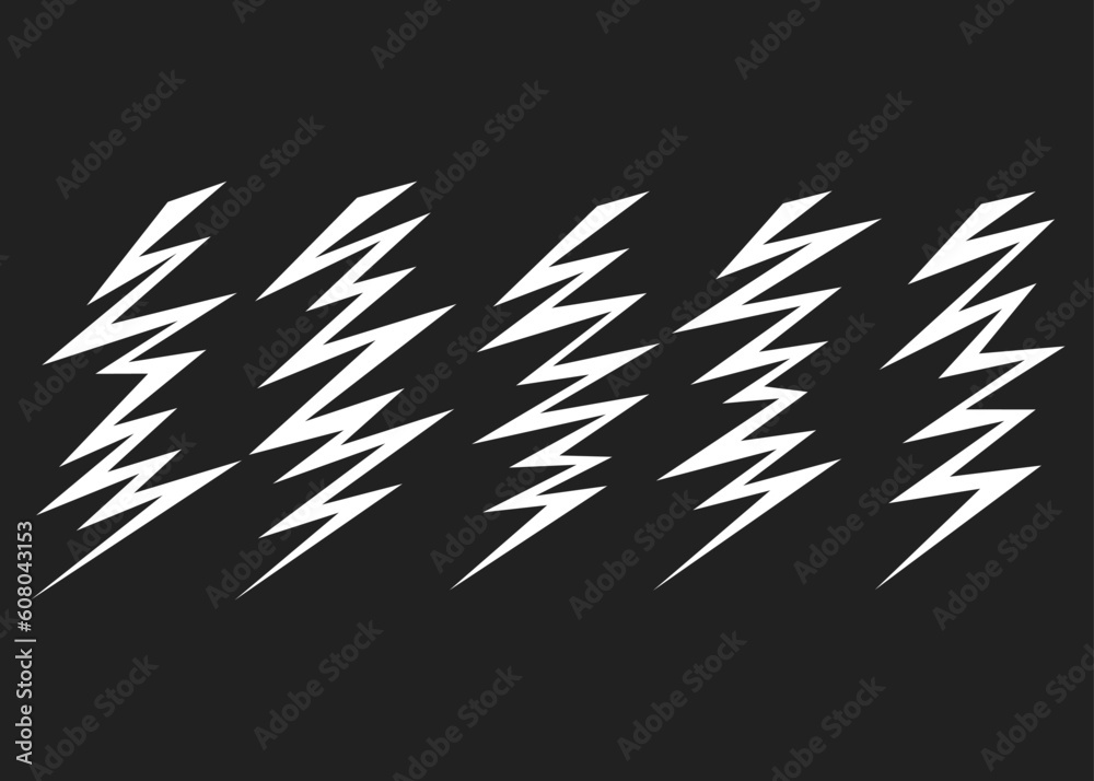 Poster various lightning vector sets. lightning pattern set