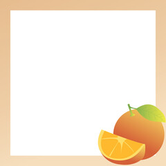 Orange fruit frame PNG 2023053004
