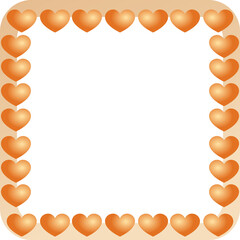 Heart orange frame PNG 2023053008