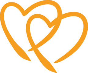 Heart orange PNG 2023053019