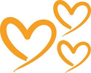 Heart orange PNG  2023053028