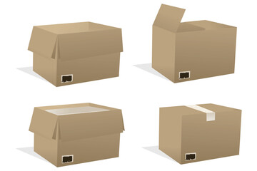 illustration of boxes with white background