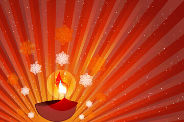 illustration of diwali with diya