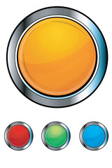 illustration of set of colorful glossy buttons