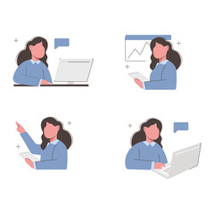 business people icon set