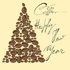 Greeting card with coffee bean
