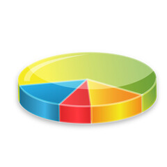 Obraz premium illustration of colorful pie chart on white background