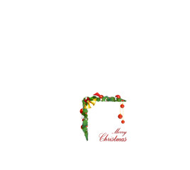 illustration of simple merry christmas card on white background
