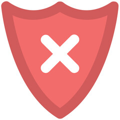 Fototapeta premium Shield with cross, icon of not protected 