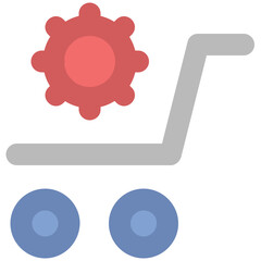 Creatively designed icon of cart setting 