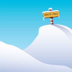 Vector illustration of North pole landscape
