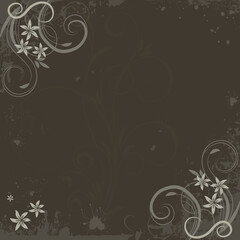 Grunge paint flower background, elements for design, vector illustration