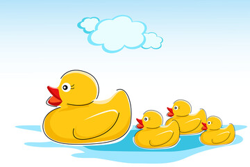 illustration of ducks in water
