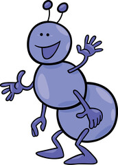cartoon illustration of funny ant