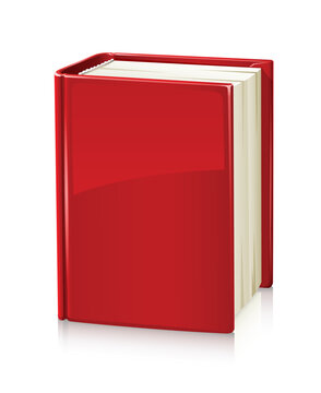 book with red cover vector illustration isolated on white background