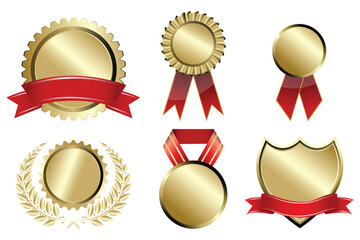 illustration of types of prizes on white background