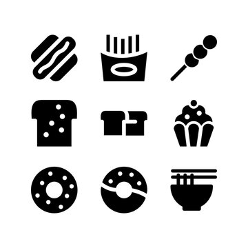 Food icon set vector illustration logo template for many purpose. Isolated on white background. Street food linear icons