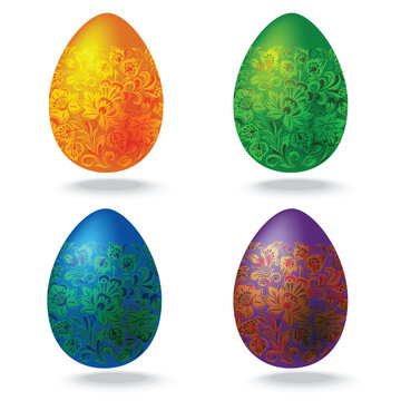 Easter egg collection isolated on a white background