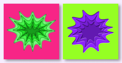 Obraz premium Paper cut waves abstract background.