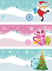 vector illustration of a christmas card set