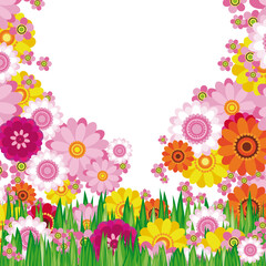 Fototapeta na wymiar Easter Floral background - an illustration for your design project.