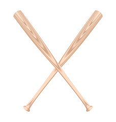 Realistic illustration of two baseball bat - vector